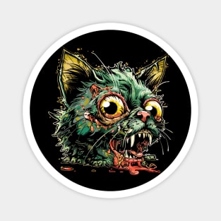 Creepy Cat Zombie Magnet